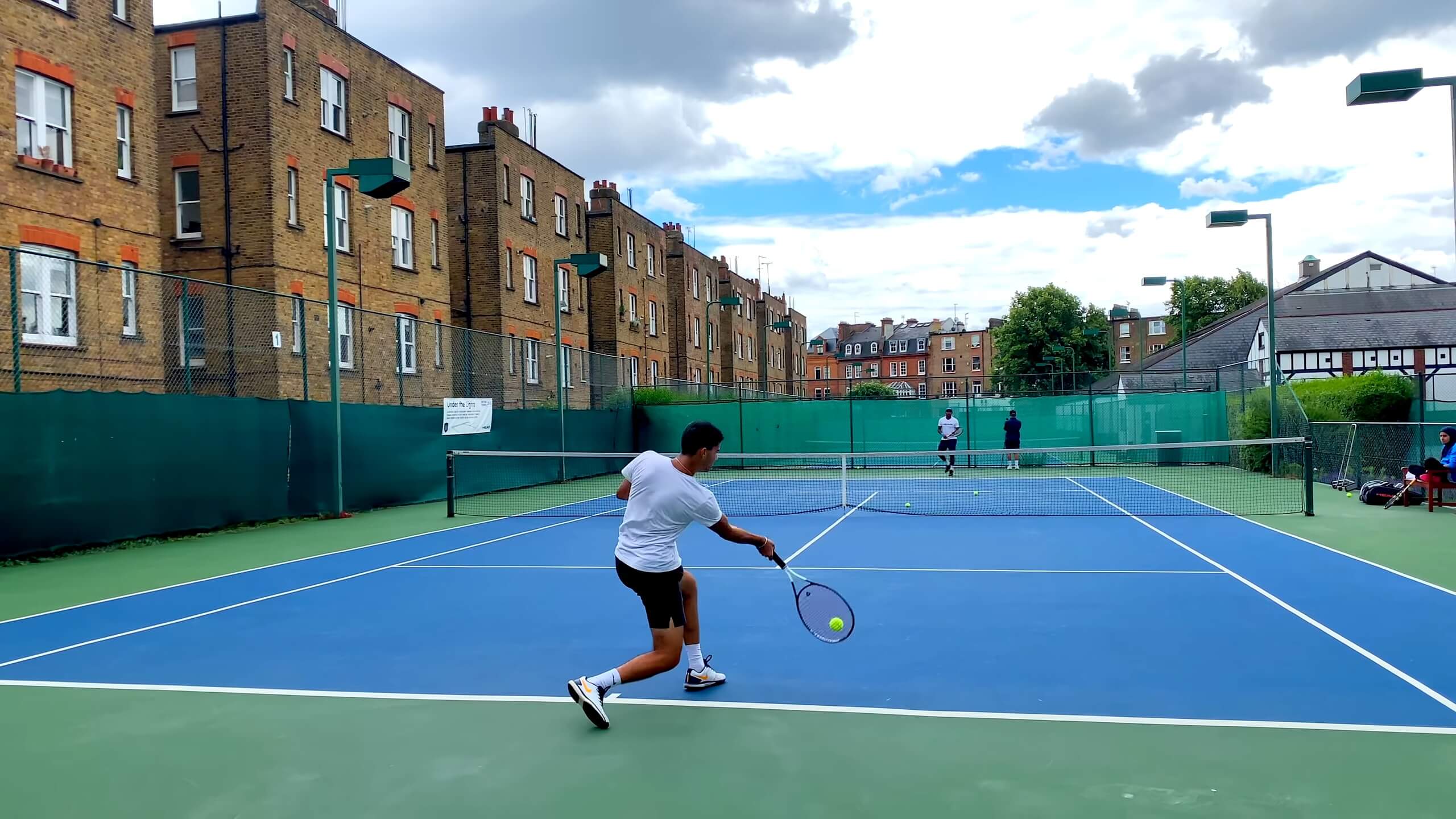 Play tennis at the hard Court or Asphalt