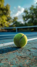 Ball on the Tennis Court Mobile Wallpaper